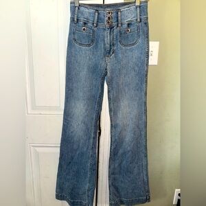 Pilcro and the Letterpress Anthropologie High Rise Trouser Bootcut Jeans Sz 27